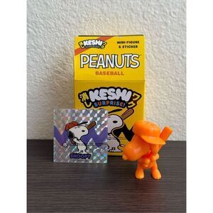 Super7 Peanuts Baseball Keshi Snoopy Mini Figure & Sticker (Orange)